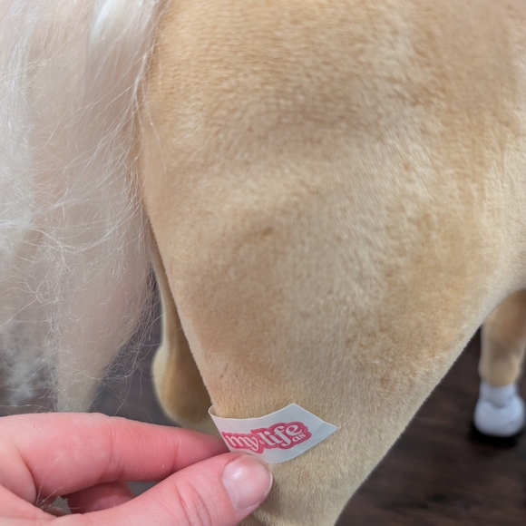 MY LIFE Palomino Posable Horse Plush Tan Horse Toy with White Mane - Picture 8 of 10